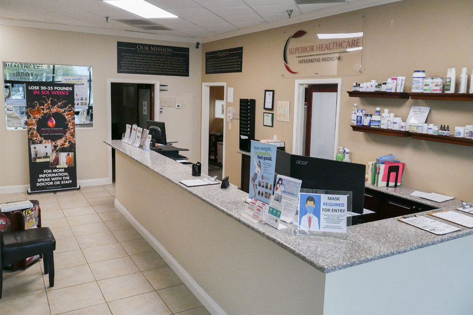 Superior Healthcare front desk office, integrative medicine and chiropractor
